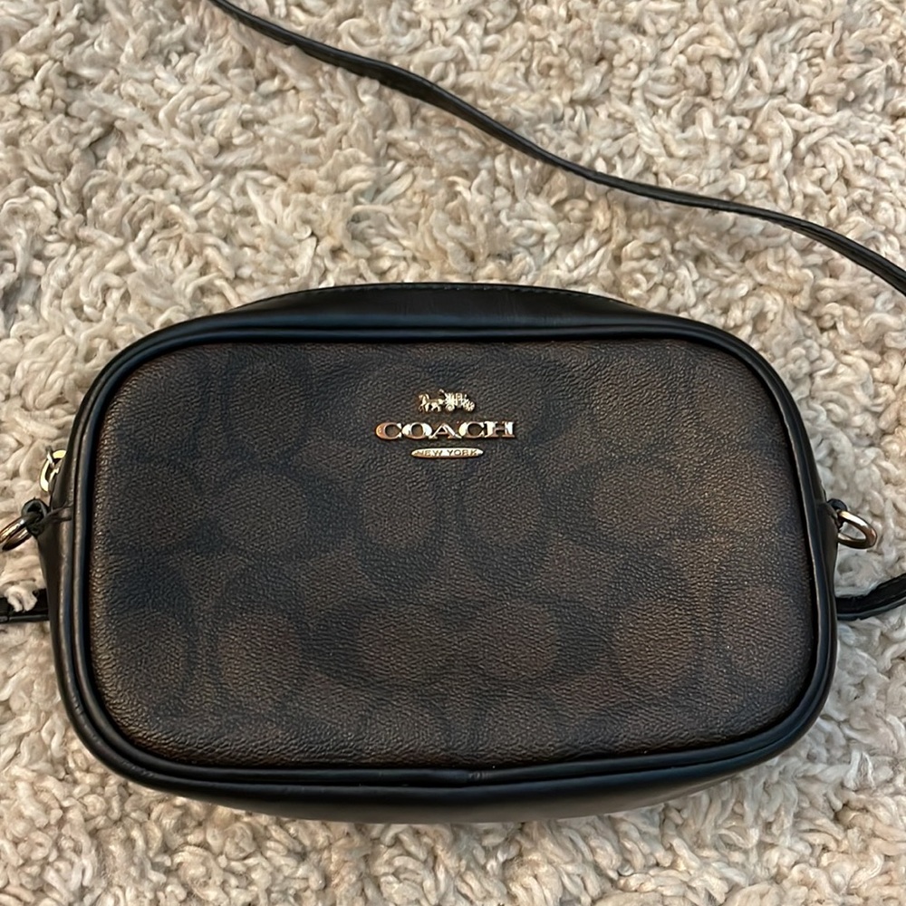 Coach Mini Jamie Signature Canvas Camera Bag - Brown/Black - Picture 2 of 8